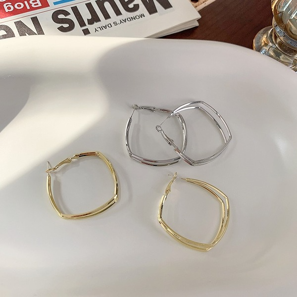 Wholesale double layer irregular circle alloy earrings JDC-ES-W391 Earrings JoyasDeChina Wholesale Jewelry JoyasDeChina Joyas De China