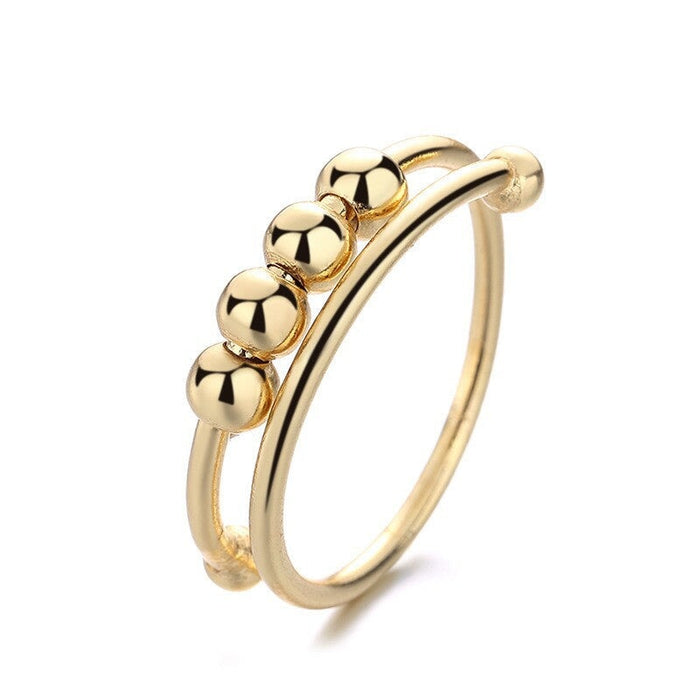 Wholesale double layer rotating ball ring JDC-RS-NS002 Rings 尼森 Wholesale Jewelry JoyasDeChina Joyas De China