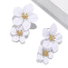 Wholesale double-layered flower studs JDC-ES-b049 earrings JoyasDeChina white Wholesale Jewelry JoyasDeChina Joyas De China