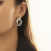 Wholesale double loop hollow iron earrings JDC-ES-DN001 Earrings 道妮 Wholesale Jewelry JoyasDeChina Joyas De China
