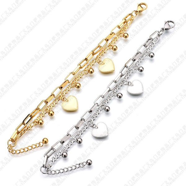 Bulk Jewelry Wholesale double love chain bracelet  JDC-ST-L014 Wholesale factory from China YIWU China