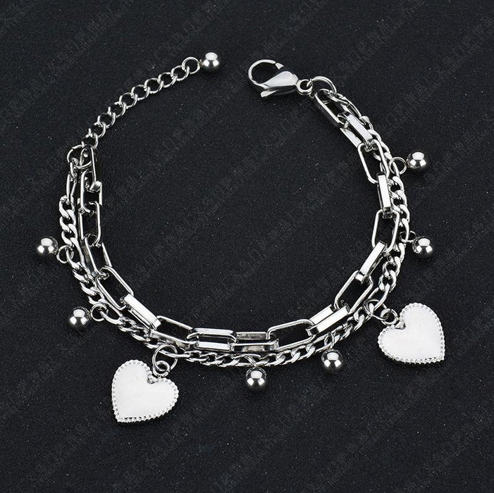 Bulk Jewelry Wholesale double love chain bracelet  JDC-ST-L014 Wholesale factory from China YIWU China