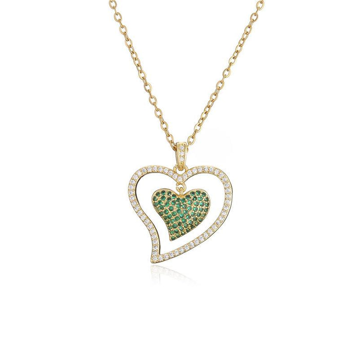Bulk Jewelry Wholesale Double Love Pendant Necklace JDC-ag134 Wholesale factory from China YIWU China