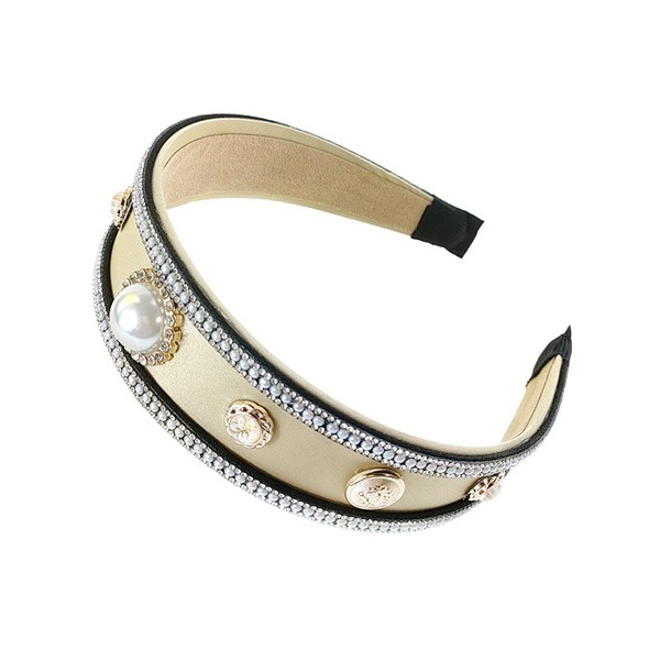 Wholesale double row drill strip pearl headband JDC-HD-O220 Headband JoyasDeChina Wholesale Jewelry JoyasDeChina Joyas De China