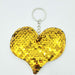 Wholesale double-sided reflective fish scale Sequin heart-shaped keychains JDC-KC-YD021 Keychains 帝雁 gold single Wholesale Jewelry JoyasDeChina Joyas De China