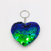Wholesale double-sided reflective Sequin girl's heart keychains JDC-KC-YD026 Keychains 帝雁 green 6*6.4cm Wholesale Jewelry JoyasDeChina Joyas De China