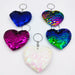 Wholesale double-sided reflective Sequin girl's heart keychains JDC-KC-YD026 Keychains 帝雁 random 6*6.4cm Wholesale Jewelry JoyasDeChina Joyas De China