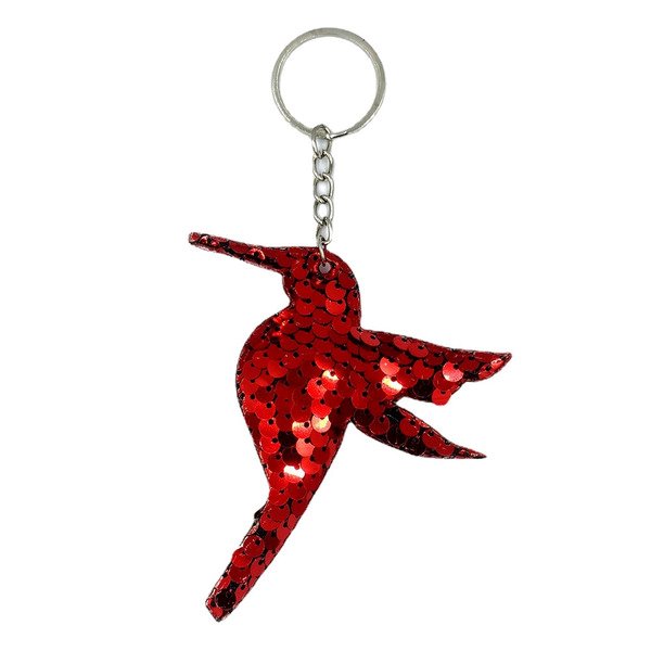 Wholesale double-sided reflective Sequin hummingbird keychains JDC-KC-YD023 Keychains 帝雁 Wholesale Jewelry JoyasDeChina Joyas De China