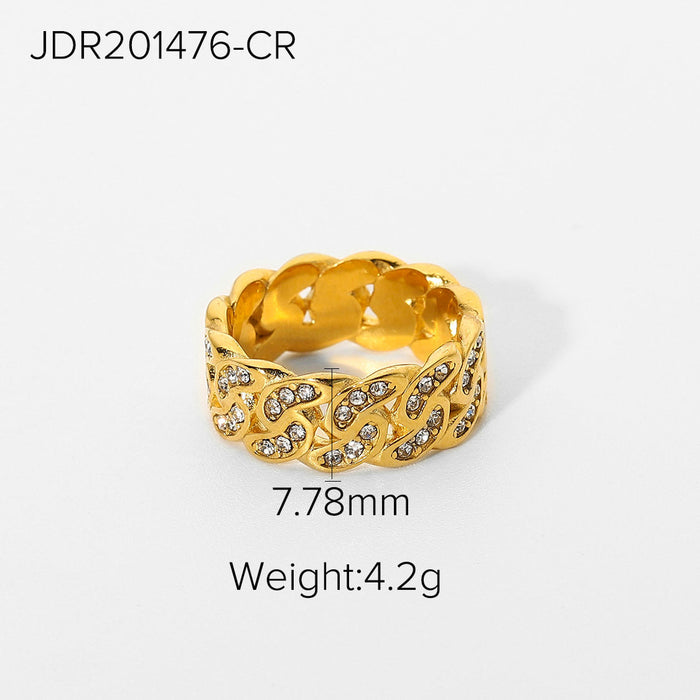 Wholesale Double zircon ring stainless steel ring JDC-RS-JD253 Rings JoyasDeChina 201476-CR 6# Wholesale Jewelry JoyasDeChina Joyas De China