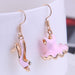 Wholesale dress asymmetric personalized Earrings JDC-ES-WY087 Earrings JoyasDeChina Pink Earrings Wholesale Jewelry JoyasDeChina Joyas De China