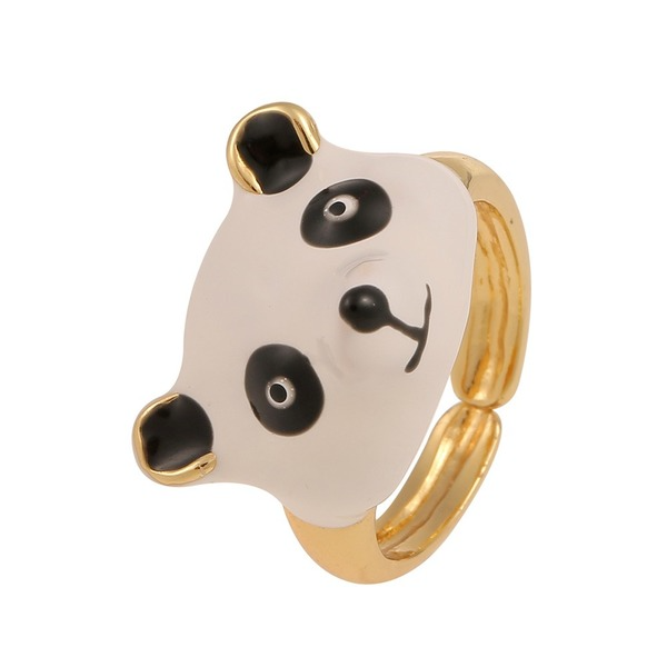 Wholesale drip oil panda copper rings JDC-RS-HX126 Rings JoyasDeChina Wholesale Jewelry JoyasDeChina Joyas De China