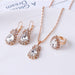 Wholesale drip rhinestone necklace earring ring alloy set MOQ≥2 JDC-NE-RL012 Necklaces 瑞列 Wholesale Jewelry JoyasDeChina Joyas De China