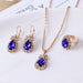 Wholesale drip rhinestone necklace earring ring alloy set MOQ≥2 JDC-NE-RL012 Necklaces 瑞列 Wholesale Jewelry JoyasDeChina Joyas De China