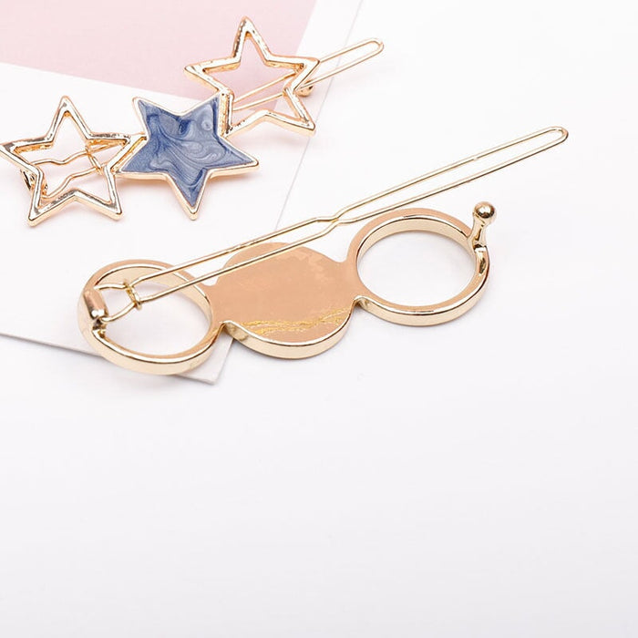 Wholesale drip star geometric circle metal hairpin JDC-HC-KX001 Hair Clips 柯羡 Wholesale Jewelry JoyasDeChina Joyas De China