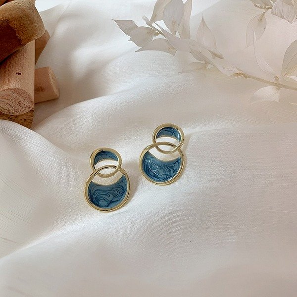 Wholesale dripping oil blue ocean earrings JDC-ES-W368 Earrings JoyasDeChina Wholesale Jewelry JoyasDeChina Joyas De China