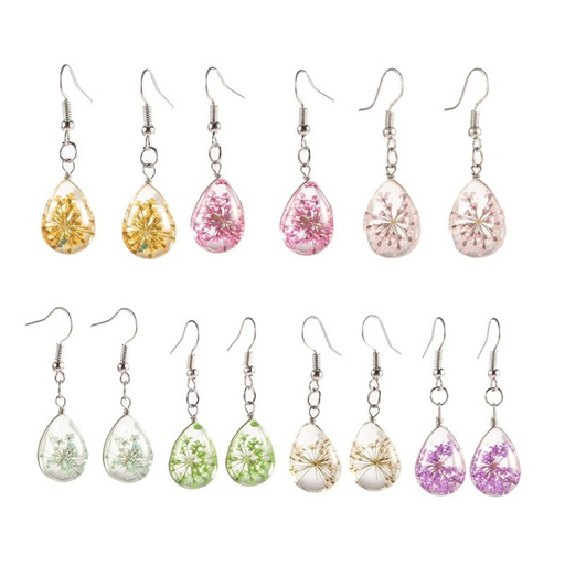 Bulk Jewelry Wholesale drop flower pendant glass ball earrings JDC-ES-QM001 Wholesale factory from China YIWU China