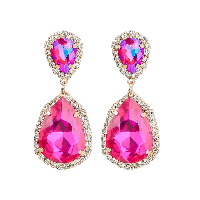 Wholesale Drop Shape Alloy Color Rhinestone Earrings JDC-ES-JL941 Earrings 氿乐 Wholesale Jewelry JoyasDeChina Joyas De China