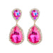 Wholesale Drop Shape Alloy Color Rhinestone Earrings JDC-ES-JL941 Earrings 氿乐 rose red Wholesale Jewelry JoyasDeChina Joyas De China