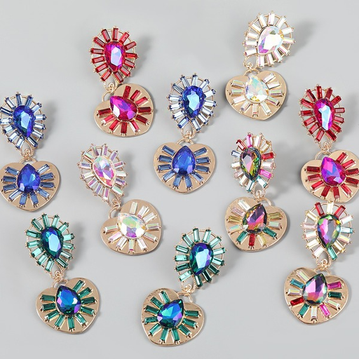 Wholesale drop-shaped heart-shaped diamond alloy earrings JDC-ES-JL124 Earrings JoyasDeChina Wholesale Jewelry JoyasDeChina Joyas De China