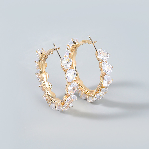 Wholesale drop shaped zircon Diamond Earrings JDC-ES-JL526 Earrings JoyasDeChina Wholesale Jewelry JoyasDeChina Joyas De China