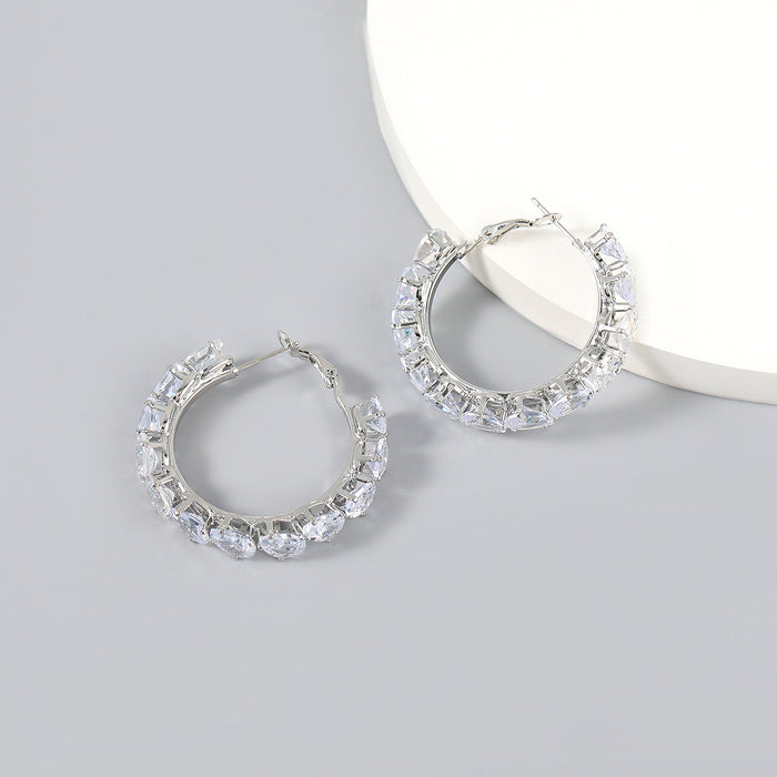 Wholesale drop shaped zircon Diamond Earrings JDC-ES-JL526 Earrings JoyasDeChina 3 silver Wholesale Jewelry JoyasDeChina Joyas De China