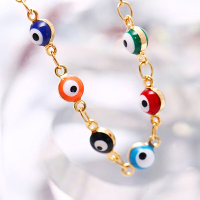 Wholesale dry flower retro color eye thousand flower copper anklets JDC-AS-YeB004 anklets 烨贝 Wholesale Jewelry JoyasDeChina Joyas De China