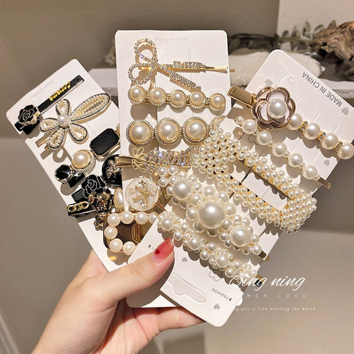Wholesale duckbill pearl alloy hairpins JDC-HC-BaoY002 Hair Clips 宝钰 Wholesale Jewelry JoyasDeChina Joyas De China