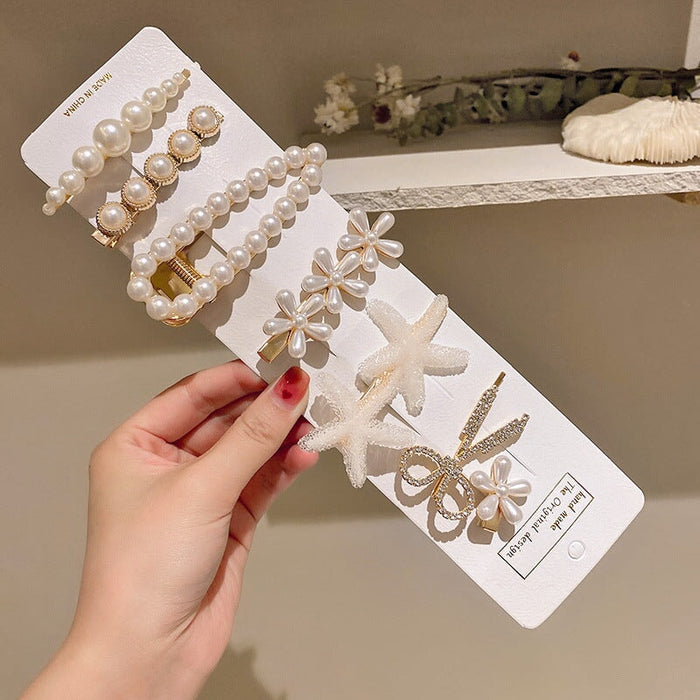 Wholesale duckbill pearl alloy hairpins JDC-HC-BaoY002 Hair Clips 宝钰 Wholesale Jewelry JoyasDeChina Joyas De China