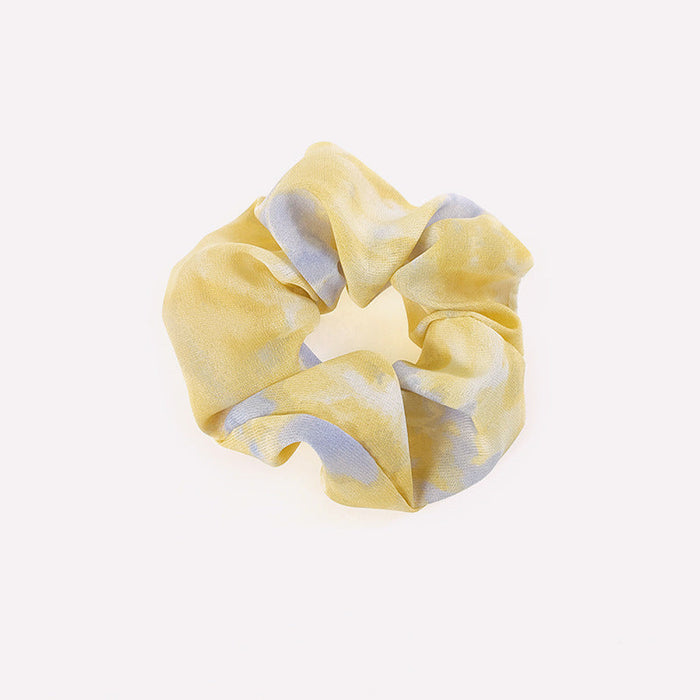 Wholesale dyed fabric wide-brimmed processed Hair Scrunchies JDC-HS-O062 Hair Scrunchies JoyasDeChina Yellow tie dyeing large intestine hair circle Wholesale Jewelry JoyasDeChina Joyas De China