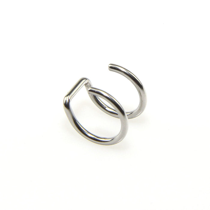 Wholesale ear clip without ear hole JDC-ES-LX006 Piercings JoyasDeChina Steel color Wholesale Jewelry JoyasDeChina Joyas De China