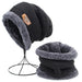 Wholesale ear protection wool hat JDC-FH-LS001 Fashionhat JoyasDeChina Black hat + scarf Wholesale Jewelry JoyasDeChina Joyas De China