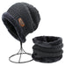 Wholesale ear protection wool hat JDC-FH-LS001 Fashionhat JoyasDeChina Dark grey hat + scarf Wholesale Jewelry JoyasDeChina Joyas De China