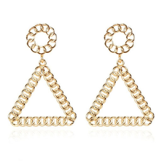 Bulk Jewelry Wholesale earring alloy triangle hollow chain metal JDC-ES-xc149 Wholesale factory from China YIWU China