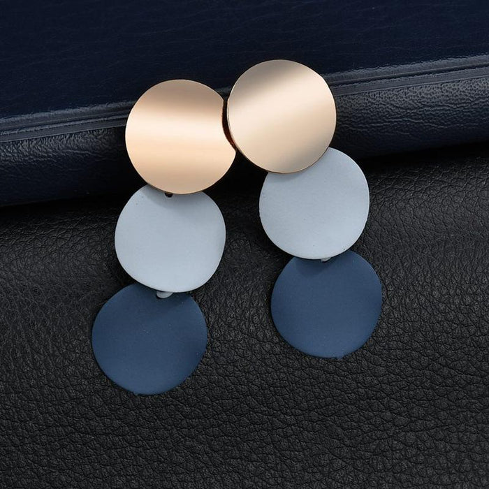 Wholesale earring geometric bumps and small round pieces JDC-ES-xc047 Earrings JoyasDeChina Gray-blue Wholesale Jewelry JoyasDeChina Joyas De China