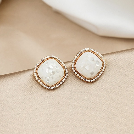 Bulk Jewelry Wholesale earrings 925 silver needle drop glazed shell block cold wind insen system JDC-ES-xc255 Wholesale factory from China YIWU China