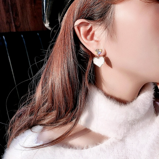 Bulk Jewelry Wholesale earrings 925 silver needle love micro-inlaid flashJDC-ES-xc294 Wholesale factory from China YIWU China