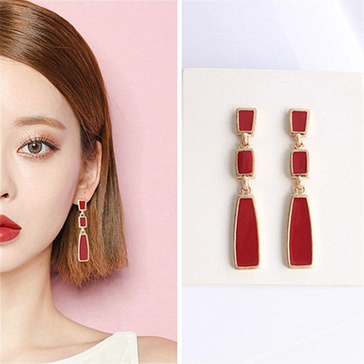 Bulk Jewelry Wholesale Earrings 925 silver needle wine red oil tassel metal silver needle JDC-ES-xc286 Wholesale factory from China YIWU China
