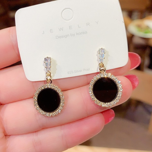 Bulk Jewelry Wholesale Earrings 925 silver needle zircon temperament black silver needle JDC-ES-xc299 Wholesale factory from China YIWU China