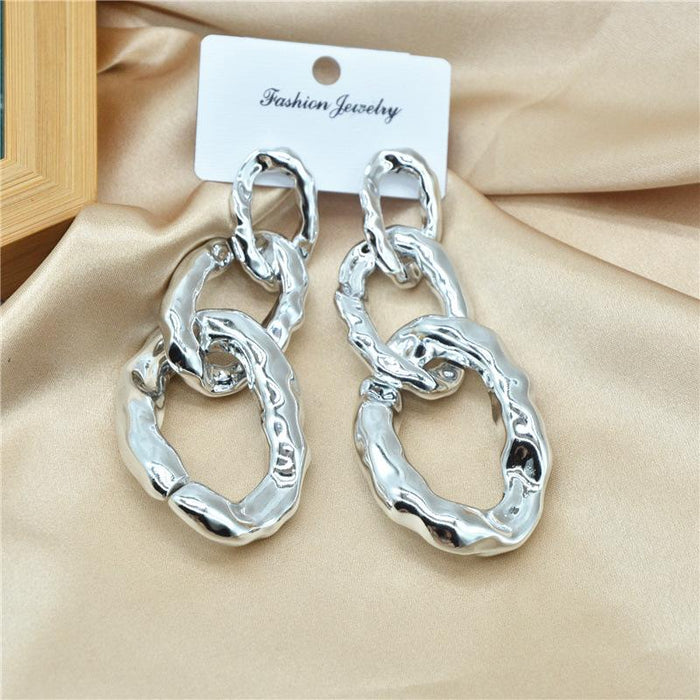 Wholesale earrings acrylic CCB chain geometric earrings JDC-ES-xc143 Earrings JoyasDeChina silvery Wholesale Jewelry JoyasDeChina Joyas De China
