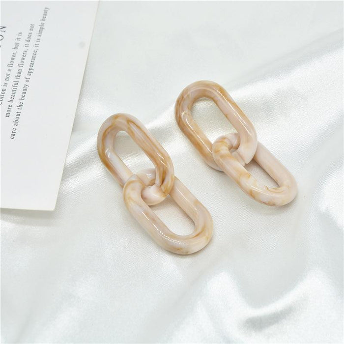 Wholesale Earrings acrylic chain JDC-ES-xc009 Earrings JoyasDeChina beige Wholesale Jewelry JoyasDeChina Joyas De China