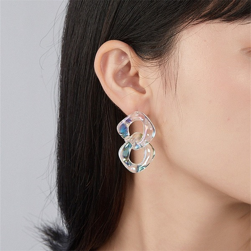 Bulk Jewelry Wholesale Earrings acrylic geometric transparent plate JDC-ES-xc048 Wholesale factory from China YIWU China