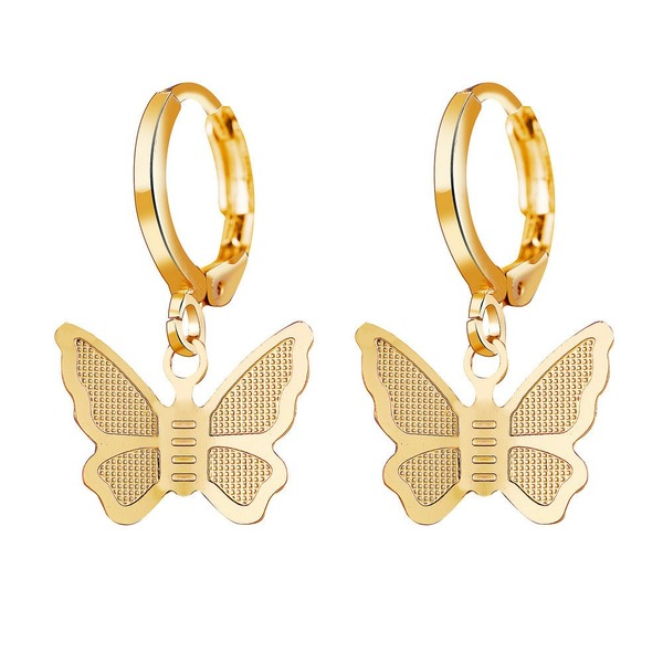 Bulk Jewelry Wholesale Earrings Alloy golden butterfly pendant JDC-ES-xy048 Wholesale factory from China YIWU China