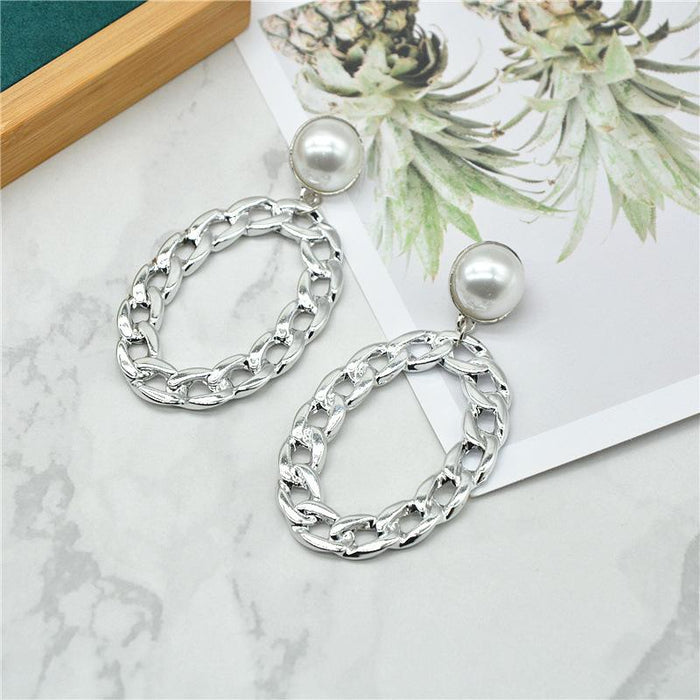 Bulk Jewelry Wholesale earrings alloy pearl chain earrings JDC-ES-xc097 Wholesale factory from China YIWU China
