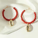 Wholesale Earrings Alloy shell red rice beads JDC-ES-e181 Earrings JoyasDeChina EZ1838 Wholesale Jewelry JoyasDeChina Joyas De China