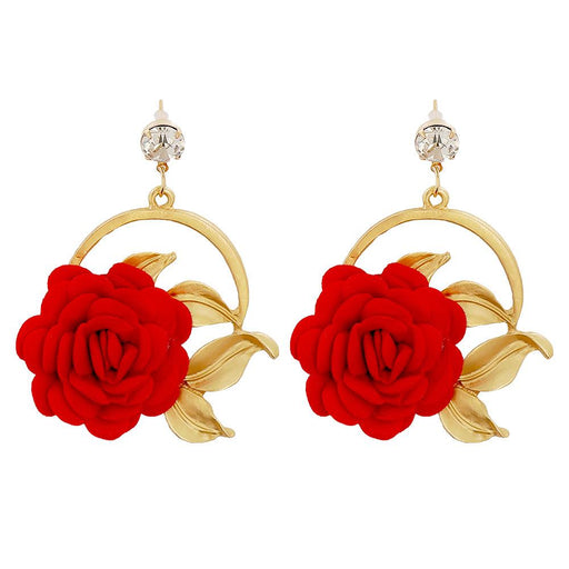 Bulk Jewelry Wholesale Earrings big Red flower  JDC-ES-JJ004 Wholesale factory from China YIWU China