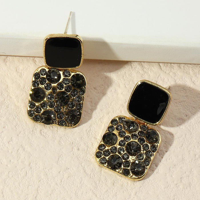 Bulk Jewelry Wholesale Earrings Black geometric diamonds Alloy JDC-ES-e240 Wholesale factory from China YIWU China