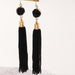 Wholesale Earrings Black long tassel JDC-ES-e175 Earrings JoyasDeChina EZ0940 Wholesale Jewelry JoyasDeChina Joyas De China