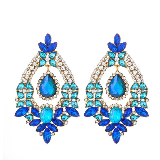 Bulk Jewelry Wholesale Earrings Blue alloy diamond geometry JDC-ES-JJ049 Wholesale factory from China YIWU China