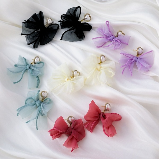 Bulk Jewelry Wholesale Earrings Blue Chiffon Butterfly JDC-ES-W269 Wholesale factory from China YIWU China