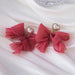 Wholesale Earrings Blue Chiffon Butterfly JDC-ES-W269 Earrings JoyasDeChina A pink Wholesale Jewelry JoyasDeChina Joyas De China